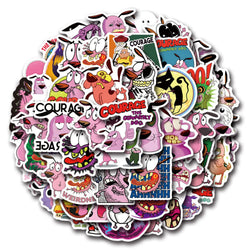 10/30/55PCS Curage The Cowardly Dog Stickers Funny Cartoon Anination Cute Dog Graffiti Sticker Laptop Phone Car Decals Kids Toys (ONLINE ORDER ONLY)