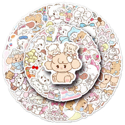 Kawaii Mikko Stickers: Cute Cartoon Decals for DIY, Scrapbook, Phone, Fridge, Suitcase, Bike, Kids Gift (10/30/50pcs) (Online Order Only)