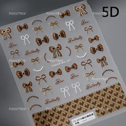 Delicate Jelly chic Bowknot Silk Ribbon Knot Star Shiny Dreamy Self Adhesive Nail Art Decorations Sticker Dressy Manicure Decals (ONLINE ORDER ONLY)
