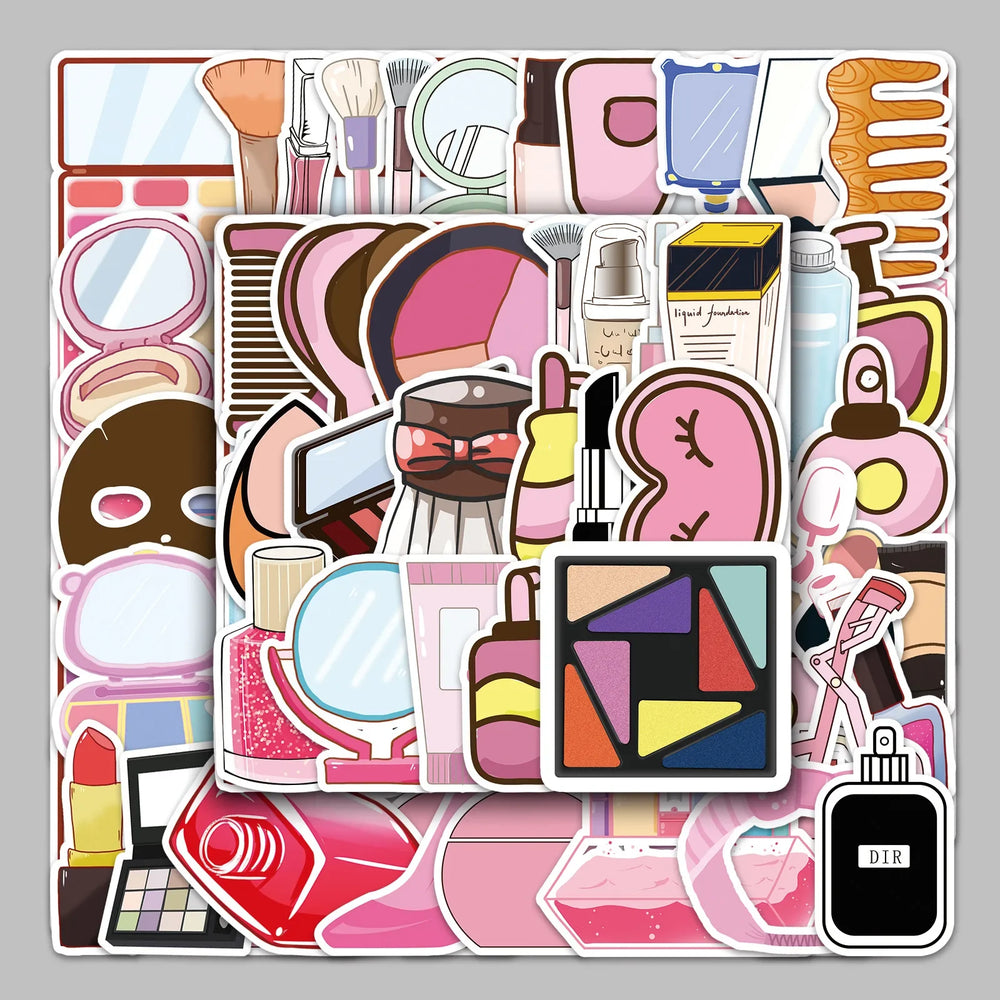 51pcs Exquisite Cosmetic Stickers for Helmet, Desktop, Wall Decoration, DIY (ONLINE ORDER ONLY)