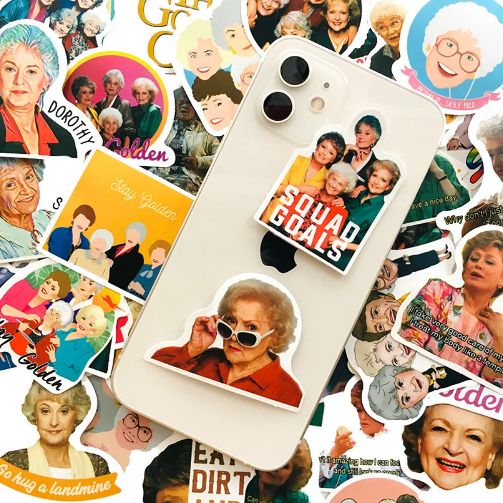 10/50PCS Fashion Stay Golden Girl Stickers Graffiti Waterproof DIY Snowboard Helmet Laptop Car Styling Vinyl Sticker Decal Gift (Online Order Only)