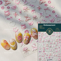 White Pink Baby Child Angel Wing Heart Bowknot Leaves Key Star Cupid's Arrow Archery Adhesive Nail Art Stickers Manicure Decals (ONLINE ORDER ONLY)