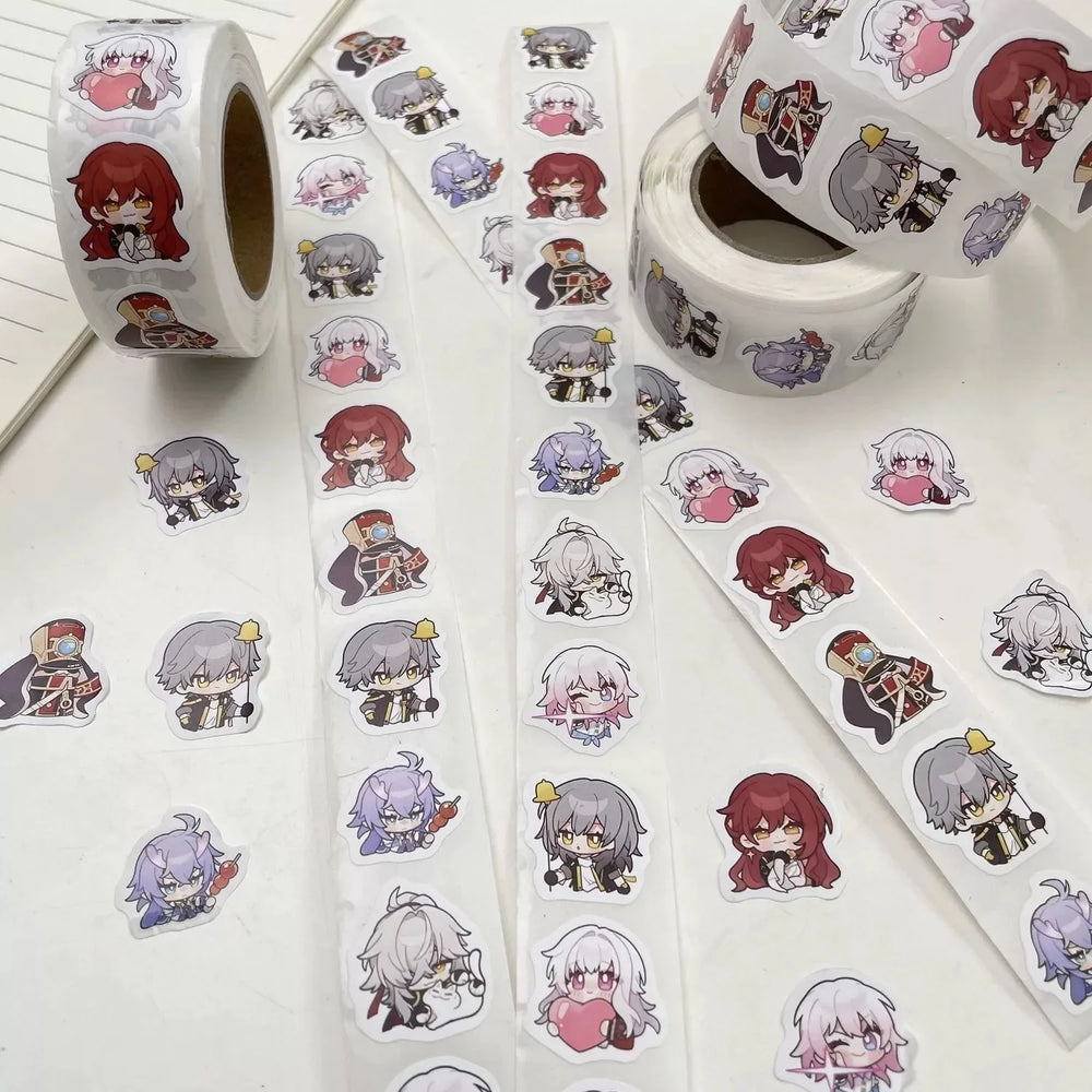 500pcs/Roll Honkai Impact 3 Game Cartoon Sealing Sticker DIY PVC Laptop Decals Decoration Stiker Reward Gift Toys (Online Order Only)