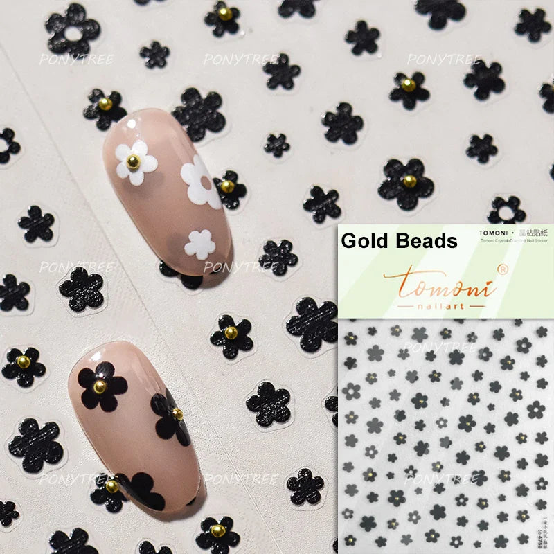 Lovely Colored Flower Fried Egg Petal Love Heart Cartoon Pink Yellow Purple Blue Delicate Charm Nail Art Stickers Manicure Decal (ONLINE ORDER ONLY)