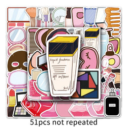 51pcs Exquisite Cosmetic Stickers for Helmet, Desktop, Wall Decoration, DIY (ONLINE ORDER ONLY)