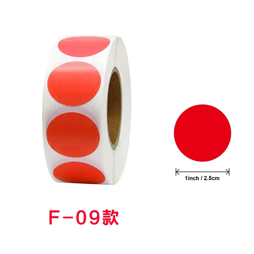 500/1000pcs/ roll Color Dot Stickers Removable 1.3cm Chroma Label for Inventory Organize,File Classification Stationery Sticker (Online Order Only)
