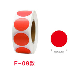 500/1000pcs/ roll Color Dot Stickers Removable 1.3cm Chroma Label for Inventory Organize,File Classification Stationery Sticker (Online Order Only)