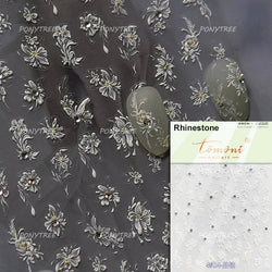 Wet Garden White Flower Leaves Elegant Beautiful Petal Delicate 5D 3D Charming Spring Adhesive Nail Art Stickers Manicure Decals (ONLINE ORDER ONLY)