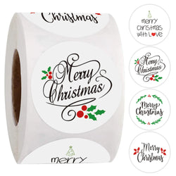 100-500PCS Merry Christmas Stickers Santa Claus Christmas Pattern Design Christmas Gift Package Decor Labels 1inch (ONLINE ORDER ONLY)