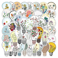 10/30/50pcs Aesthetic Art Flower Stickers for Laptop Phone Guitar Luggage Scrapbook Car Decals (Online Order Only)