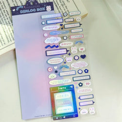 1Pc New Cute Dialog box Sticker Y2K Flakes Idol Card Album Deco Scrapbook DIY Material Decoration Stationery Stickers Aesthetic (ONLINE ORDER ONLY)