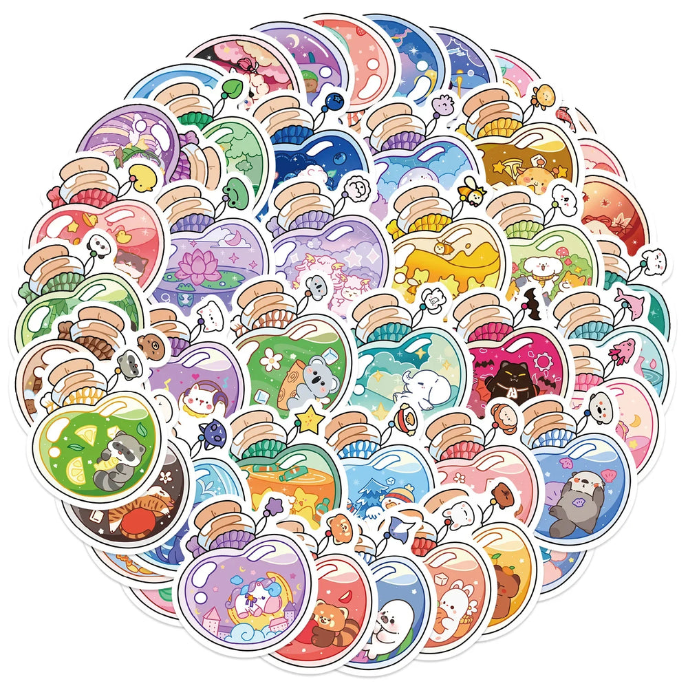 10/30/50PCS INS Style Stickers Elf in Bottle Cartoon Decals Cute Animal Graffiti Sticker Laptop Phone Guitar Car Bike Skateboard (ONLINE ORDER ONLY)