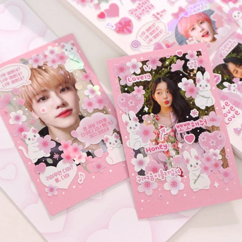2pcs Cute Korean Alphabet Sticker Scrapbooking Idol DIY Album Decoration Sticker Aesthetic Personalized Ins Kawaii Stationery (ONLINE ORDER ONLY)