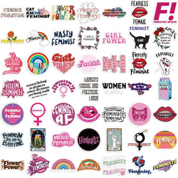50PCS Pink Flawed Feminis Stickers For Suitcase Scrapbook Phone Laptop Stationery Cool Sticker Decal Decoration (Online Order Only)