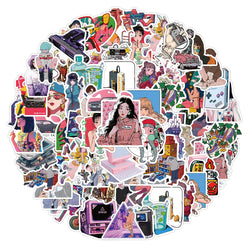 Anime City Pop Girl Stickers 10/30/53PCS Laptop Luggage Skateboard Decals Fun Gift (Online Order Only)
