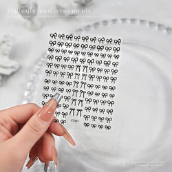 6pcs/Set Lovely Line Bowknot Nail Sticker Gold Silver Black White Pink Red Bow Tie Mini Bowknot 3D Self Adhesive Manicure Decals (ONLINE ORDER ONLY)