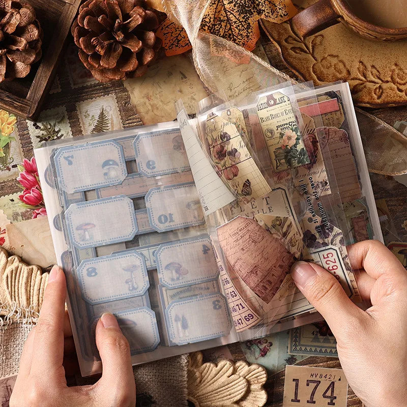 Vintage Scrapbooking Stickers PET Material DIY Journal Collage Supplies (Online Order Only)