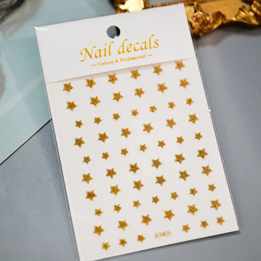 1Pc Red Pink White Heart Bow Nail Art Stickers with Glitter Sequins 5D Self Adhesive Nail Decorations Slider Decals DIY Manicure (ONLINE ORDER ONLY)