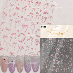 Black Rabbit Bunny Ribbon Bowknot Flower Cake Daisy Dessert Knife Fork Butterfly Self Adhesive Nail Art Stickers Manicure Decals (ONLINE ORDER ONLY)