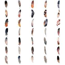 10/30/64PCS Cute Feather Stickers Aesthetic Decorative PVC Waterproof Phone Suitcase  Skateboard Notebook Phone Wall Decals Toys (Online Order Only)