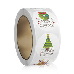 100-500pcs White Merry Christmas Sticker Holiday Party New Year Decoration Gift Box Seal Sticker Baking Label Packaging Sticker (ONLINE ORDER ONLY)