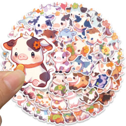 50pcs Waterproof Graffiti Cute Cartoon Cow Animal Sticker For Luggage Laptop Guitar Phone Skateboard Vinyl Decals (ONLINE ORDER ONLY)
