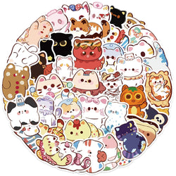 Cartoon Cat Stickers 10/30/50PCS Cute Animal Decals for Laptop, Phone, Skateboard, Luggage, Guitar, Fridge, Scrapbook (Online Order Only)