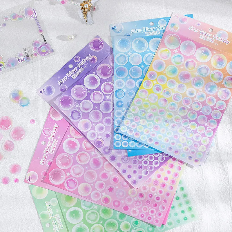 1pcs Cute Colorful Bubble Series Stickers Ins Basis Dot Laser Decoration Sticker Diary Scrapbooking DIY Album Kawaii Stationery (ONLINE ORDER ONLY)