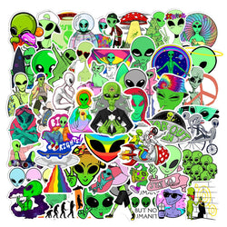 Alien Graffiti Stickers for DIY Scrapbooking, Phone, Laptop, Car, Skateboard, Helmet, Bottle (Online Order Only)