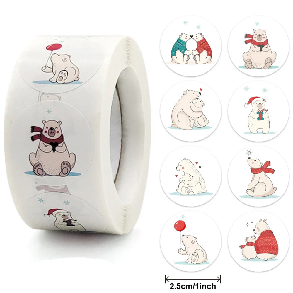 500pcs/Roll Cartoon Animal Stickers Anime Round Seal Diy Laptop Decals Stickers Cute Book Children Reward Kids Toy Gift (ONLINE ORDER ONLY)