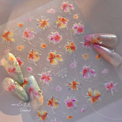 Fireworks Bloom Romantic Starry Sky Goldfish Metallics Color Gradient Self Adhesive Nail Art Stickers Halo Dyeing Manicure Decal (ONLINE ORDER ONLY)