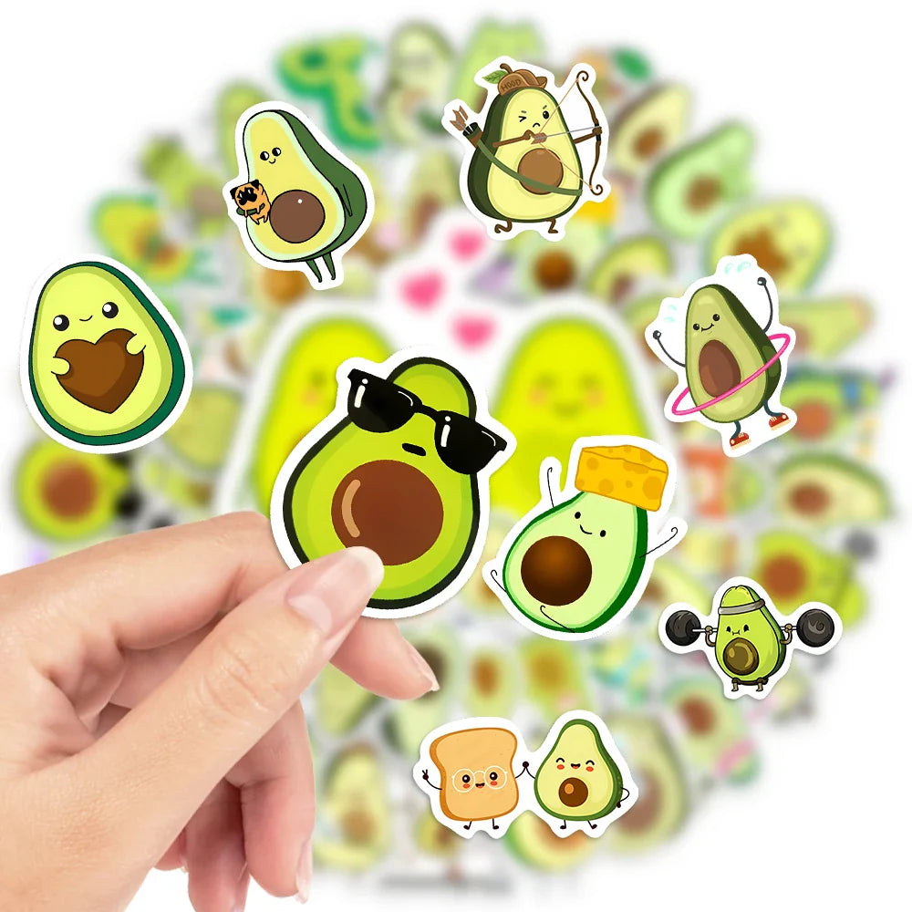 10/25/50PCS Cute Lovely Avocado Stickers Small Self-Adhesive Decals Photo Album Journal Scrapbook Luggage Refrigerator Notebook (ONLINE ORDER ONLY)