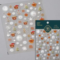 Snowman Apple Stars Gift Bell Snowflake Christmas Tree 3D Jelly Self Adhesive Nail Art Stickers Santa Claus Xmas Manicure Decals (ONLINE ORDER ONLY)