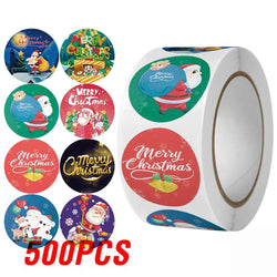 100-500Pcs Merry Christmas Stickers Xmas Envelope Seal Stickers for Christmas Decoration, Wedding Party, Holiday Gift Package (ONLINE ORDER ONLY)