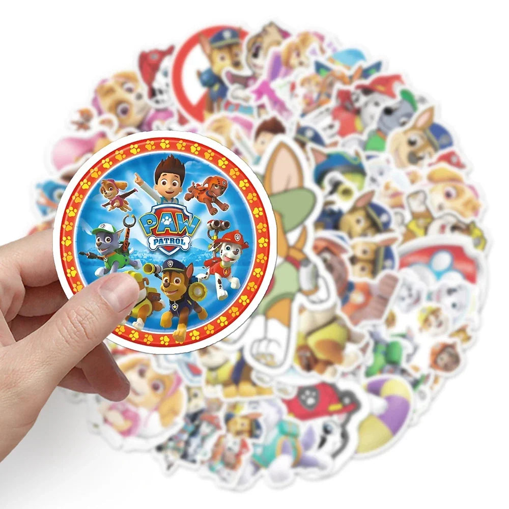 10/30/50PCS Cool Cute PAW Patrol Stickers PVC Decal Decoration Phone Skateboard Luggage Fridge Graffiti Sticker Toy Gift for Kid (ONLINE ORDER ONLY)