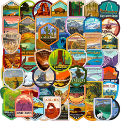 10/30/63PCS Cool USA National Park Stickers Nature Forest Camping Decals DIY Travel Luggage Suitcase Scrapbook Laptop Sticker (Online Order Only)