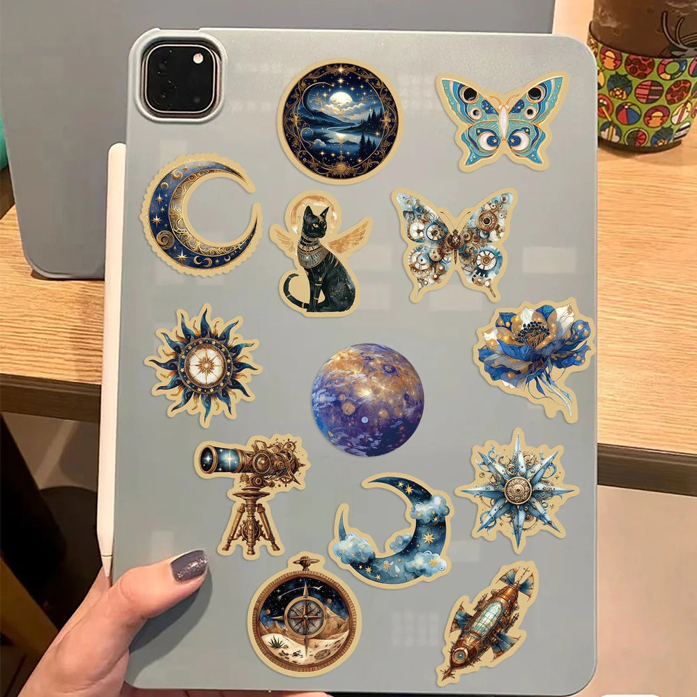 50pcs Retro Astronomy Universe Planets Stickers Galaxy Moon Astrology Aesthetic Decals Sticker for Suitcase Phone Notebook﻿ (ONLINE ORDER ONLY)