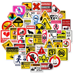 10/30/50PCS Warning Slogans PVC Sticker Aesthetic DIY Children's Decoration Scrapbooking Stationery School Supplies for Kids (ONLINE ORDER ONLY)
