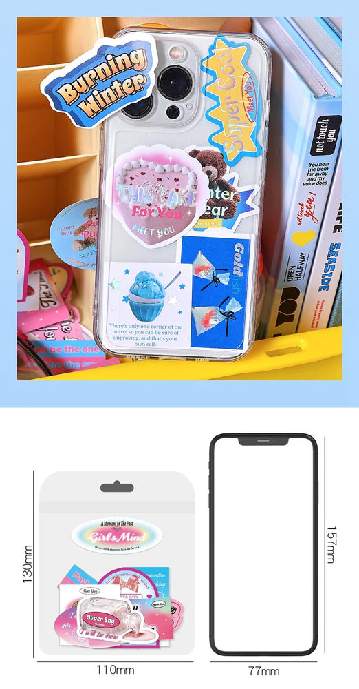 50Pcs/lot Ins Cute Bear Stickers Planner Journal Collage DIY idol card Decoration Material Scrapbook Sticker Kawaii Stationery (ONLINE ORDER ONLY)