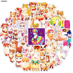 Cartoon Alpaca Stickers for DIY Motorcycle Laptop Skateboard Phone (Online Order Only)