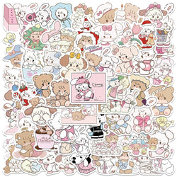 60PCS Cute Anime Stickers for Kids: Bottles, Skateboards, Guitars, Luggage, Phones, Scrapbooks, Diaries (Online Order Only)