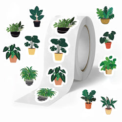 500 PCS/roll Cartoon Green Plants Stickers Cute Style For Laptop Car Hand Curtain Decoration Sealing Stickers (ONLINE ORDER ONLY)