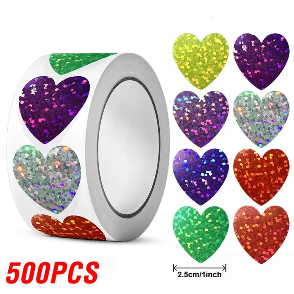 100-500pcs Glitter Star Stickers for Kids School Teacher Reward Sticker Party Decor Small Business Label Scrapbooking Stickers (Online Order Only)