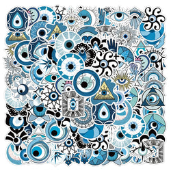 10/30/50pcs New Turkish Evil Eye Graffiti Stickers Skateboard Laptop Motorcycle Album Car Luggage Cool Waterproof Sticker Toy (ONLINE ORDER ONLY)