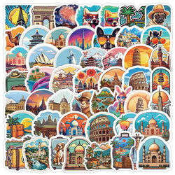 50/100PCS Mix World Famous Buildings Travel City Stickers Landmark Landscape Decals DIY Phone Luggage Laptop Skateboard Sticker (Online Order Only)