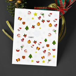 Christmas Greenery Nail Stickers Xmas Holly Animal Penguin Candy Winter Sliders Decor 2024 Holiday Decals Manicure Tips Foils *& (ONLINE ORDER ONLY)