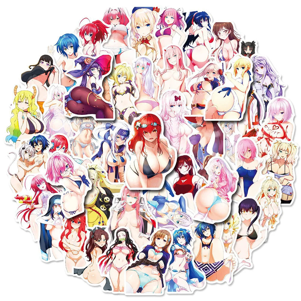 Anime Hentai Stickers Kawaii Bunny Girl Waifu Decals for Phone, Skateboard, Laptop, Bike, Guitar (Online Order Only)