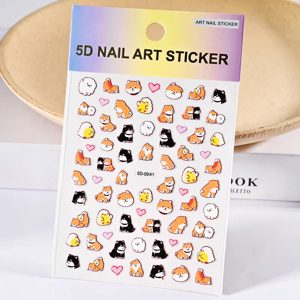 Summer Sea Shell 5D Nail Art Sticker Tropical Beach Coconut Slippers Decals Embossed  Conch Starfish Ocean Theme Nail Art Decor* (ONLINE ORDER ONLY)