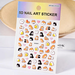 Summer Sea Shell 5D Nail Art Sticker Tropical Beach Coconut Slippers Decals Embossed  Conch Starfish Ocean Theme Nail Art Decor* (ONLINE ORDER ONLY)