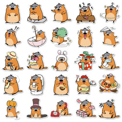 10/30/50PCS Cute Groundhog Stickers Funny Animal Meme Sticker Graffiti DIY Fridge Luggage Laptop Phone Guitar Bike Cartoon Decal (ONLINE ORDER ONLY)